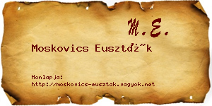 Moskovics Euszták névjegykártya